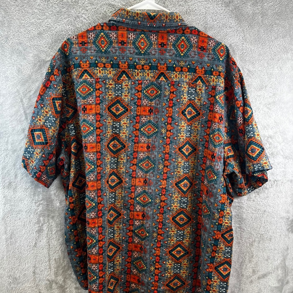 Vatpave Mens XXL Short Sleeve Button Down Native Southwestern Boho Hipster‎ - Picture 7 of 9